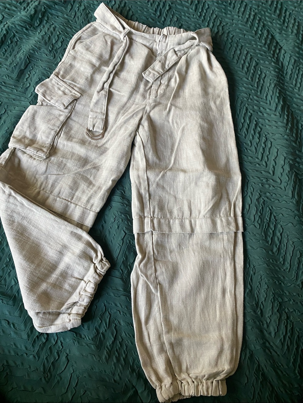 Zara Light Beige Cargo Jogger Pants